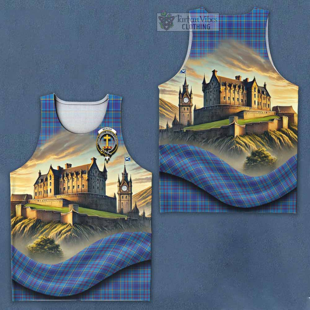 Tartan Vibes Clothing Mercer Tartan Family Crest Men's Tank Top with Scottish Ancient Castle Style