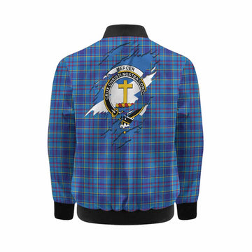 Mercer Clan Crest In Me Tartan Kid Bomber Jacket Scotland Flag Style