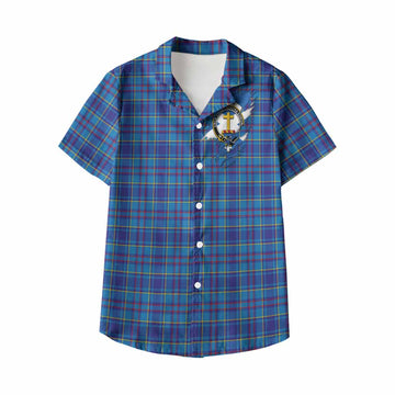 Mercer Clan Crest In Me Tartan Kid Hawaiian Shirt Scotland Flag Style