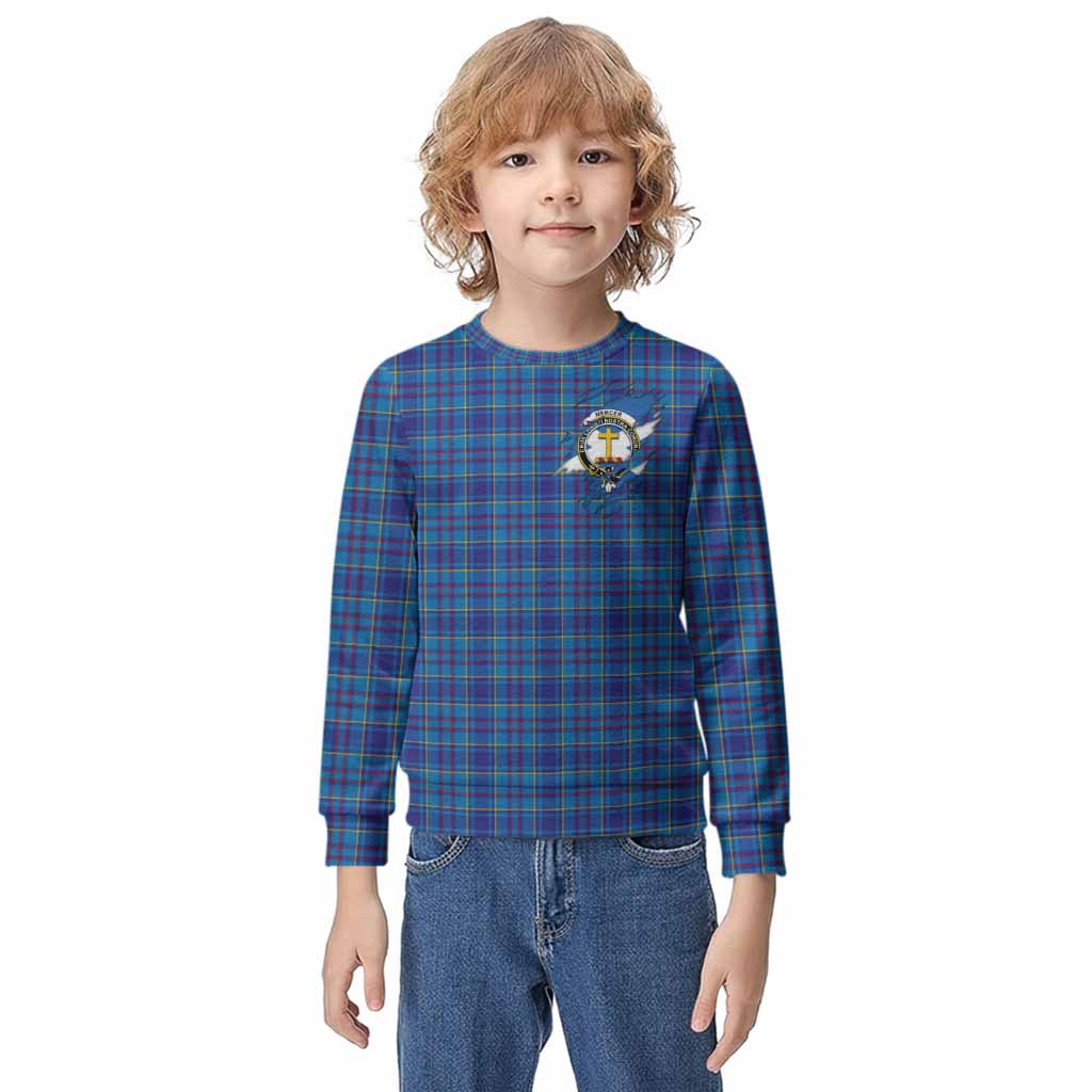 Mercer Clan Crest In Me Tartan Kid Knitted Sweatshirt Scotland Flag Style
