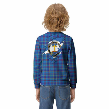 Mercer Clan Crest In Me Tartan Kid Knitted Sweatshirt Scotland Flag Style