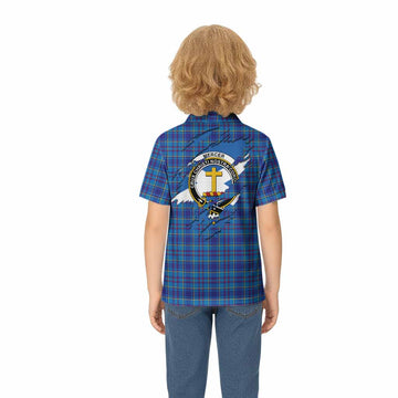 Mercer Clan Crest In Me Tartan Kid Polo Shirt Scotland Flag Style