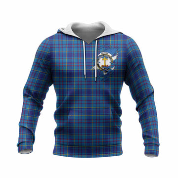 Mercer Clan Crest In Me Tartan Knitted Hoodie Scotland Flag Style