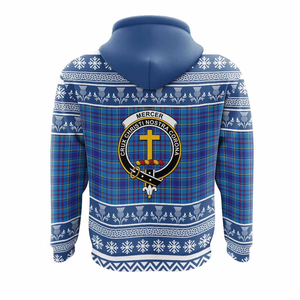Mercer Clan Tartan Christmas Hoodie with Family Crest - Tartan Vibes Clothing