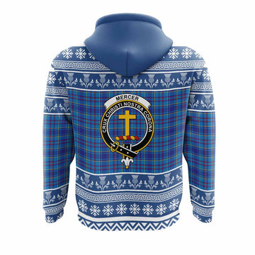 Mercer Clan Tartan Christmas Hoodie with Family Crest