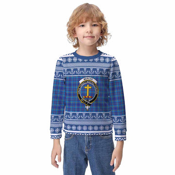 Mercer Clan Tartan Christmas Kid Ugly Sweatshirt with Family Crest
