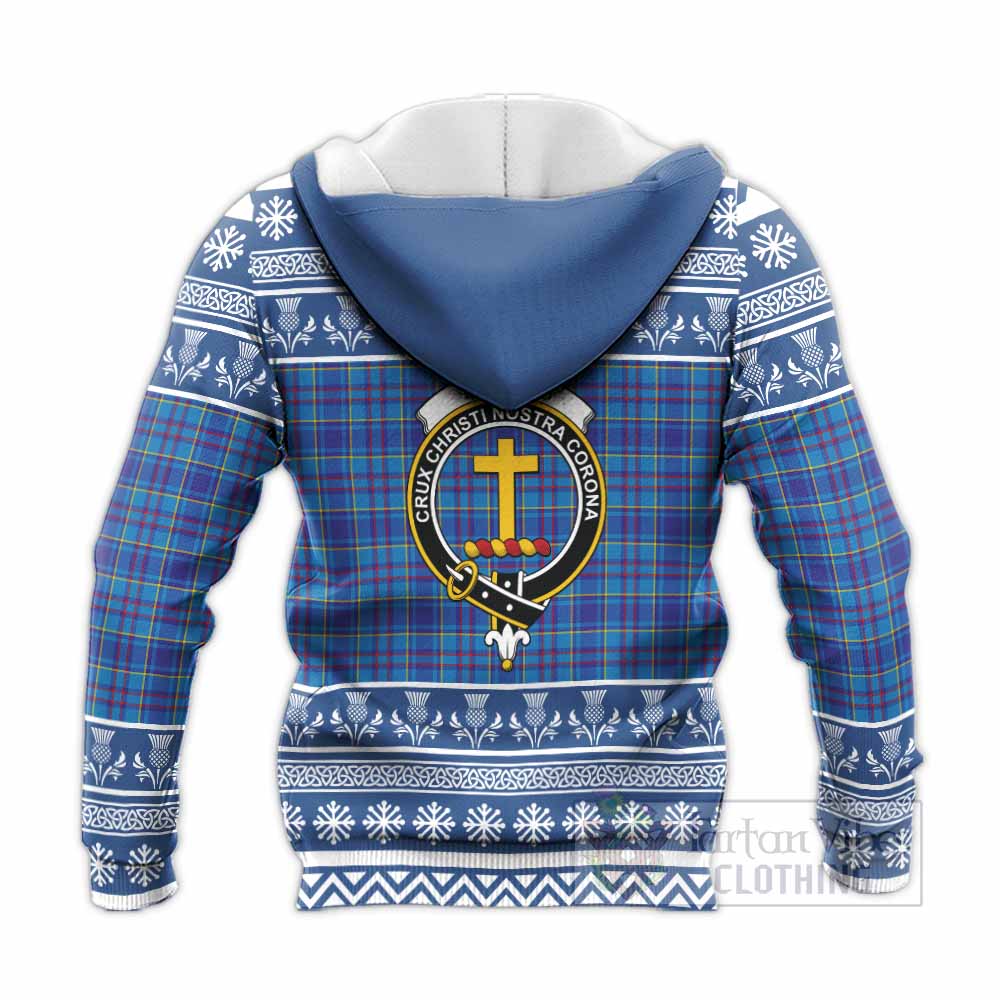Mercer Clan Tartan Christmas Knitted Hoodie with Family Crest - Tartan Vibes Clothing