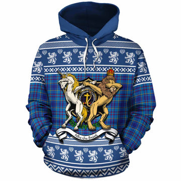 Mercer Clan Tartan Crest Christmas Cotton Hoodie Coat of Arms Funny Style