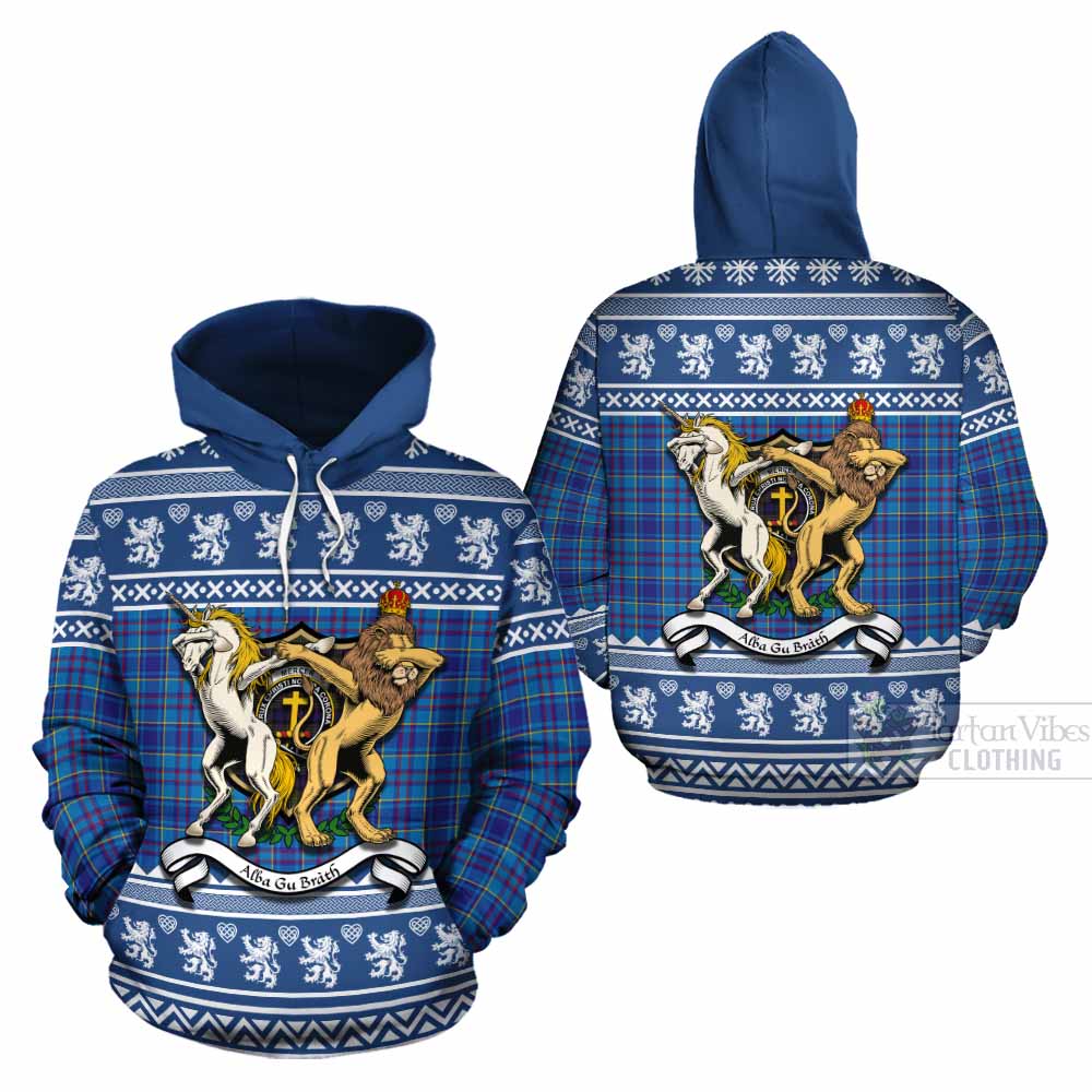 Mercer Clan Tartan Crest Christmas Cotton Hoodie Coat of Arms Funny Style - Tartan Vibes Clothing