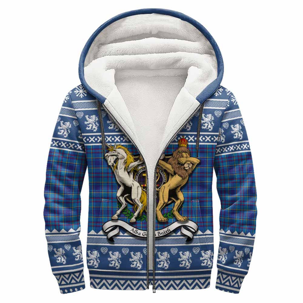 Mercer Clan Tartan Crest Christmas Fleece Hoodie Coat of Arms Funny Style - Tartan Vibes Clothing