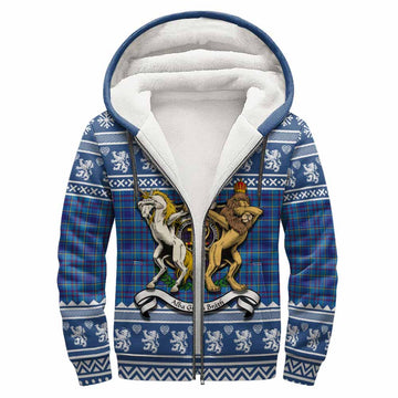 Mercer Clan Tartan Crest Christmas Fleece Hoodie Coat of Arms Funny Style