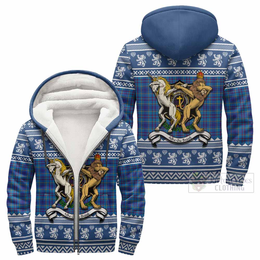 Mercer Clan Tartan Crest Christmas Fleece Hoodie Coat of Arms Funny Style - Tartan Vibes Clothing