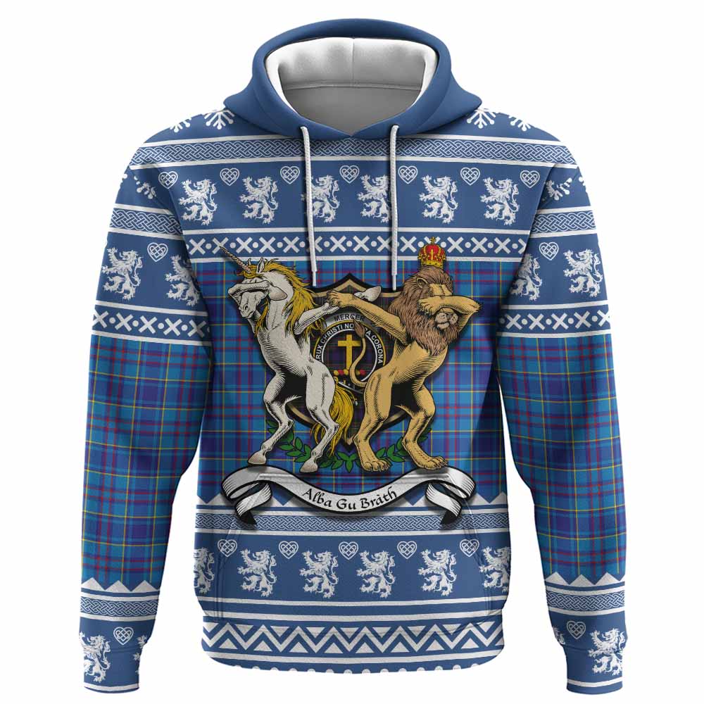 Mercer Clan Tartan Crest Christmas Hoodie Coat of Arms Funny Style - Tartan Vibes Clothing