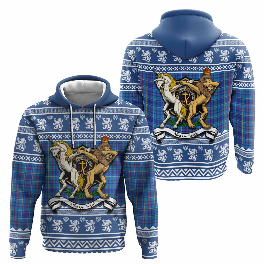Mercer Clan Tartan Crest Christmas Hoodie Coat of Arms Funny Style - Tartan Vibes Clothing
