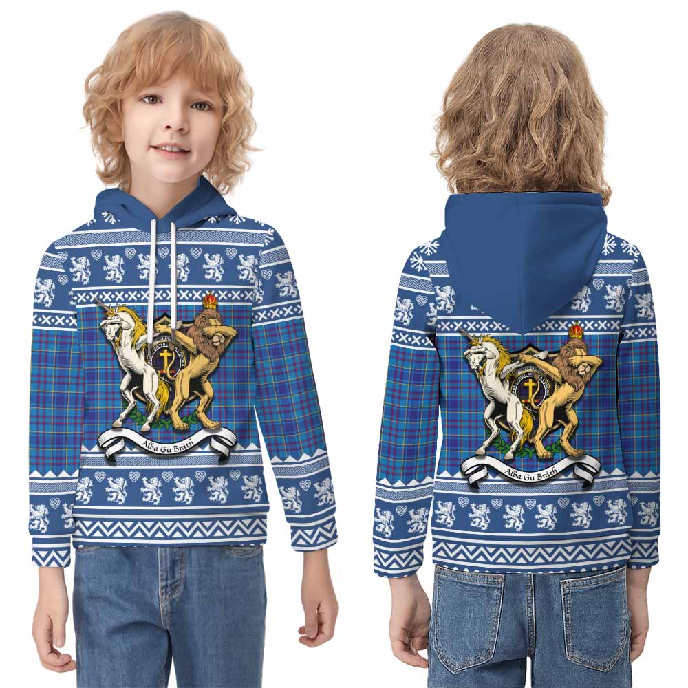 Mercer Clan Tartan Crest Christmas Kid Hoodie Coat of Arms Funny Style - Tartan Vibes Clothing