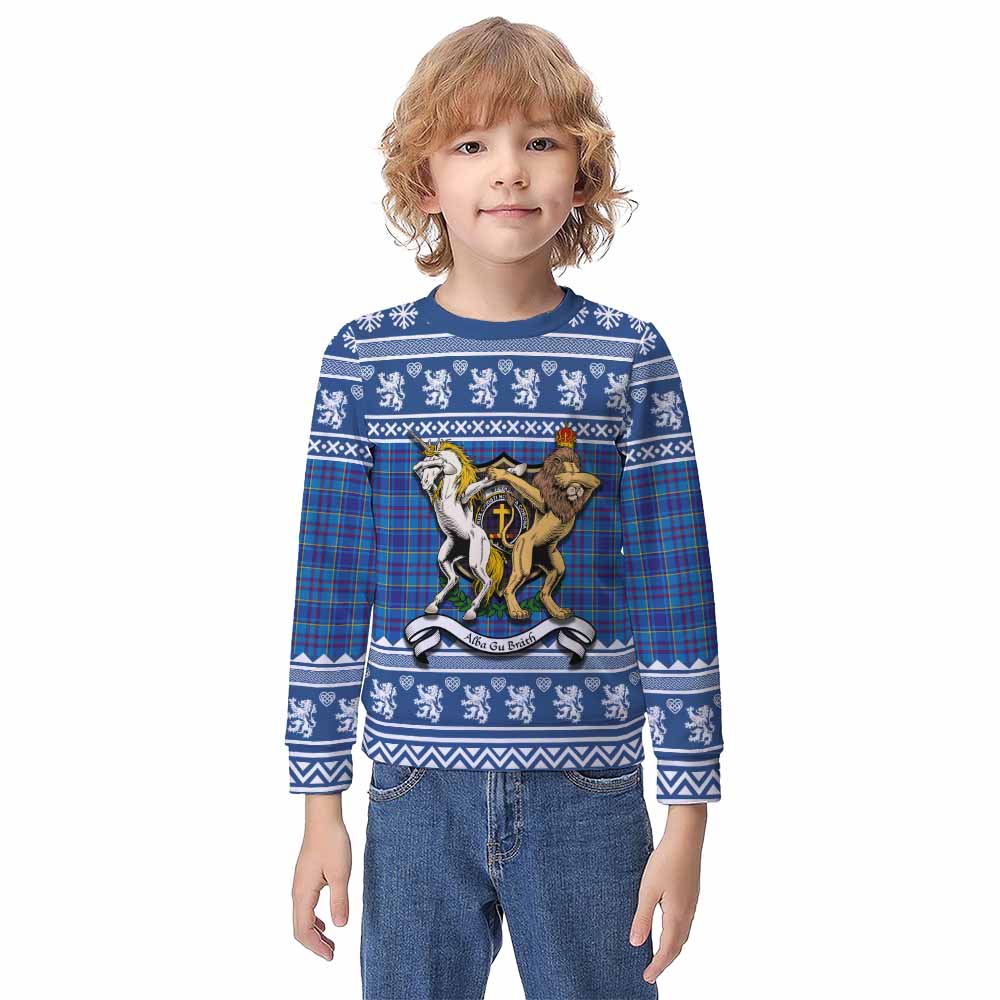Mercer Clan Tartan Crest Christmas Kid Ugly Sweatshirt Coat of Arms Funny Style - Tartan Vibes Clothing
