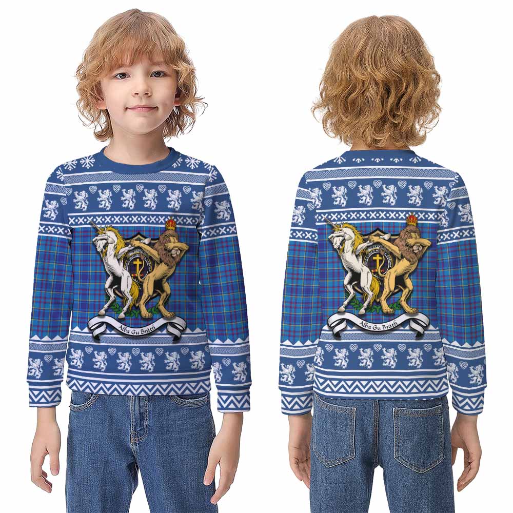 Mercer Clan Tartan Crest Christmas Kid Ugly Sweatshirt Coat of Arms Funny Style - Tartan Vibes Clothing