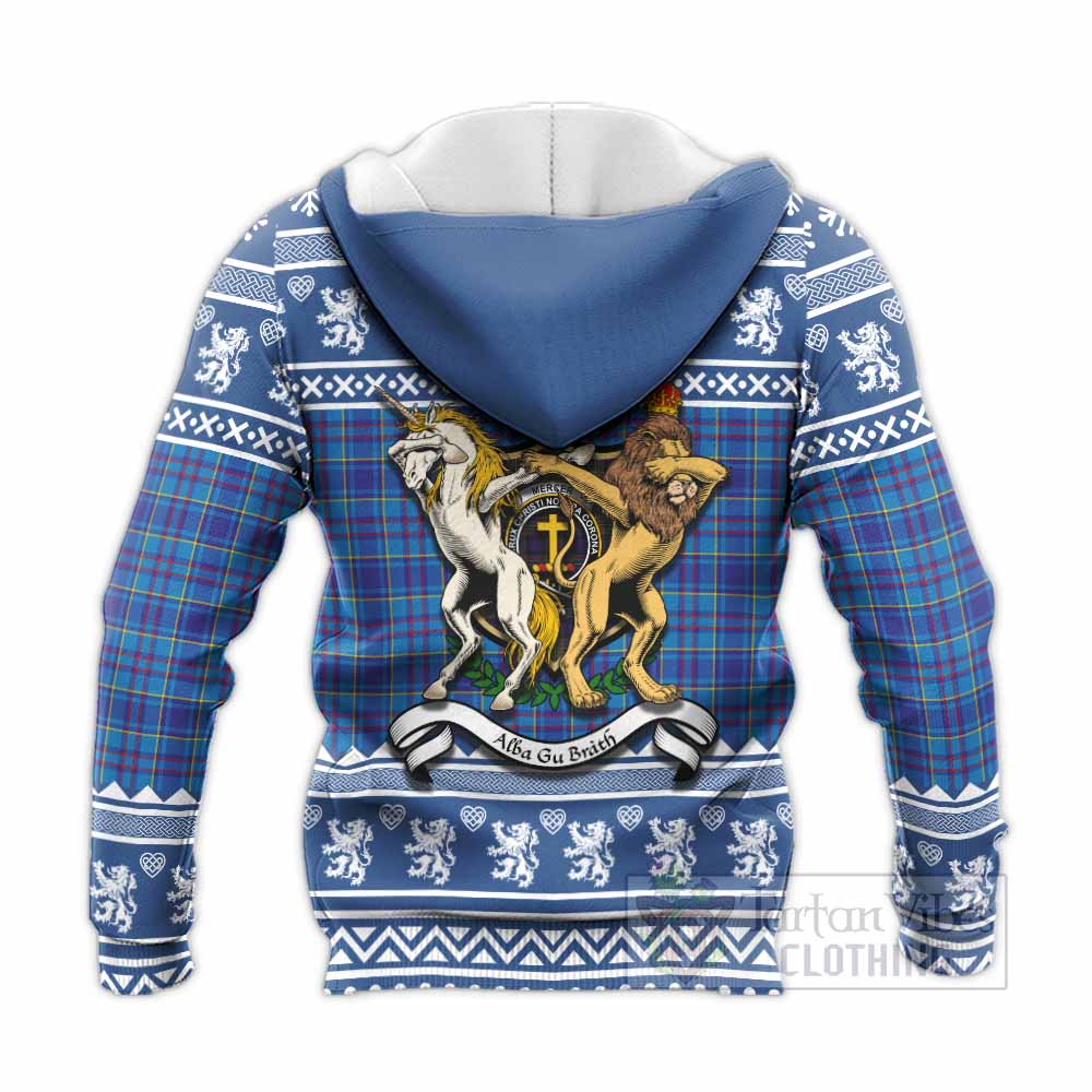 Mercer Clan Tartan Crest Christmas Knitted Hoodie Coat of Arms Funny Style - Tartan Vibes Clothing