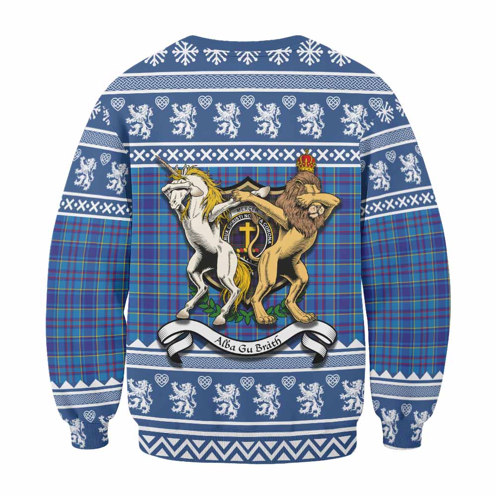 Mercer Clan Tartan Crest Christmas Sweatshirt Coat of Arms Funny Style - Tartan Vibes Clothing