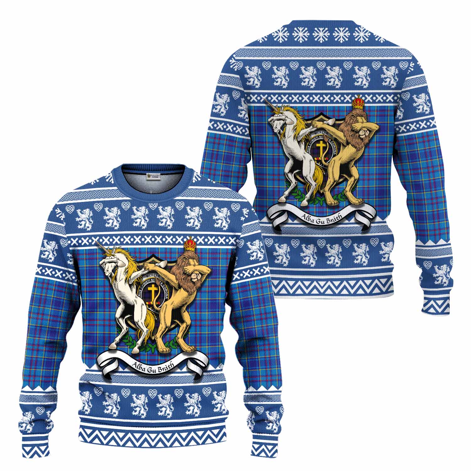 Mercer Clan Tartan Crest Christmas Ugly Sweater Coat of Arms Funny Style - Tartan Vibes Clothing