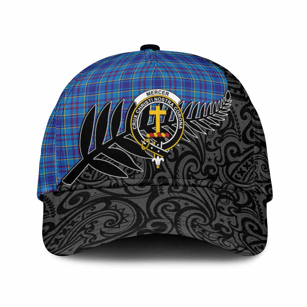 Mercer Crest Tartan Classic Cap with New Zealand Silver Fern Half Style