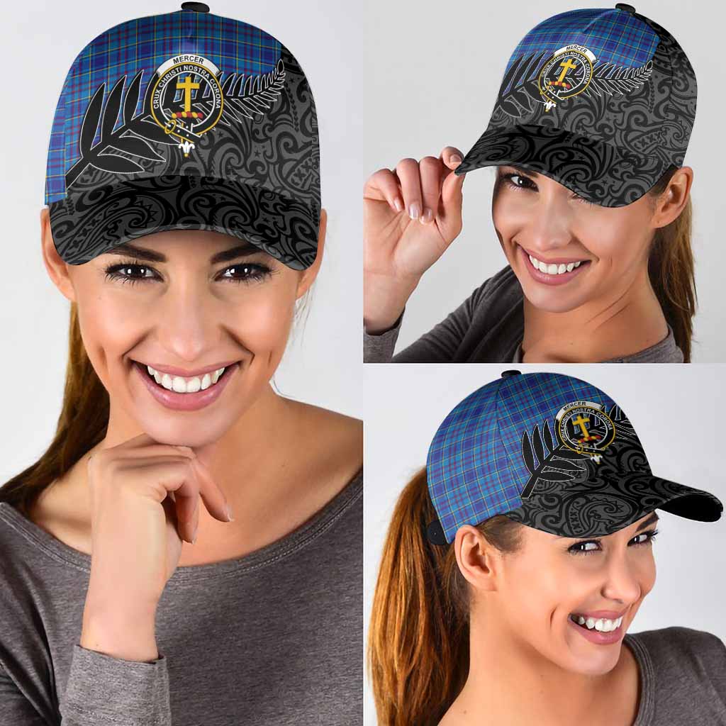 Mercer Crest Tartan Classic Cap with New Zealand Silver Fern Half Style