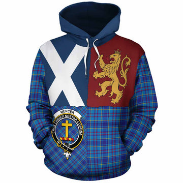 Mercer Crest Tartan Cotton Hoodie with Lion Rampant Saltire Style