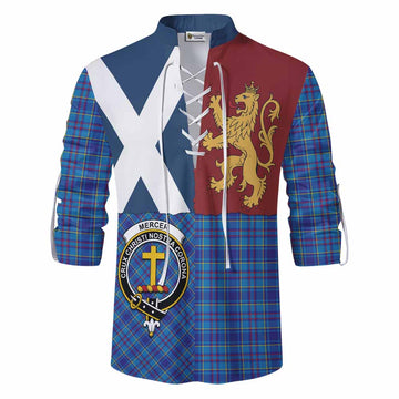 Mercer Crest Tartan Ghillie Shirt with Lion Rampant Saltire Style