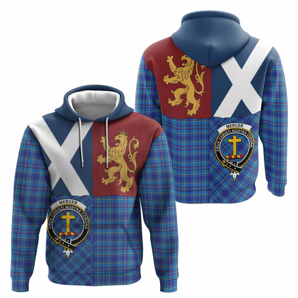 Mercer Crest Tartan Hoodie with Lion Rampant Saltire Style