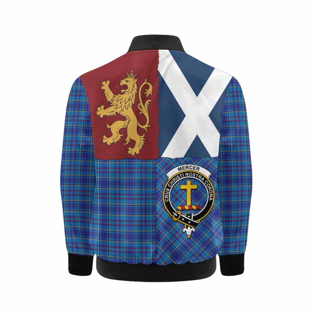 Mercer Crest Tartan Kid Bomber Jacket with Lion Rampant Saltire Style - Tartan Vibes Clothing