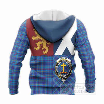 Mercer Crest Tartan Knitted Hoodie with Lion Rampant Saltire Style