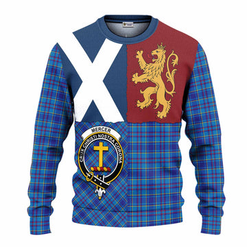 Mercer Crest Tartan Knitted Sweater with Lion Rampant Saltire Style
