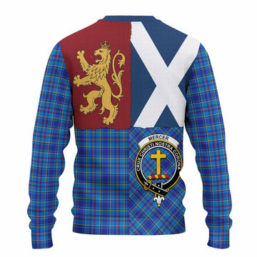 Mercer Crest Tartan Knitted Sweater with Lion Rampant Saltire Style