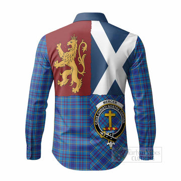 Mercer Crest Tartan Long Sleeve Button Shirts with Lion Rampant Saltire Style