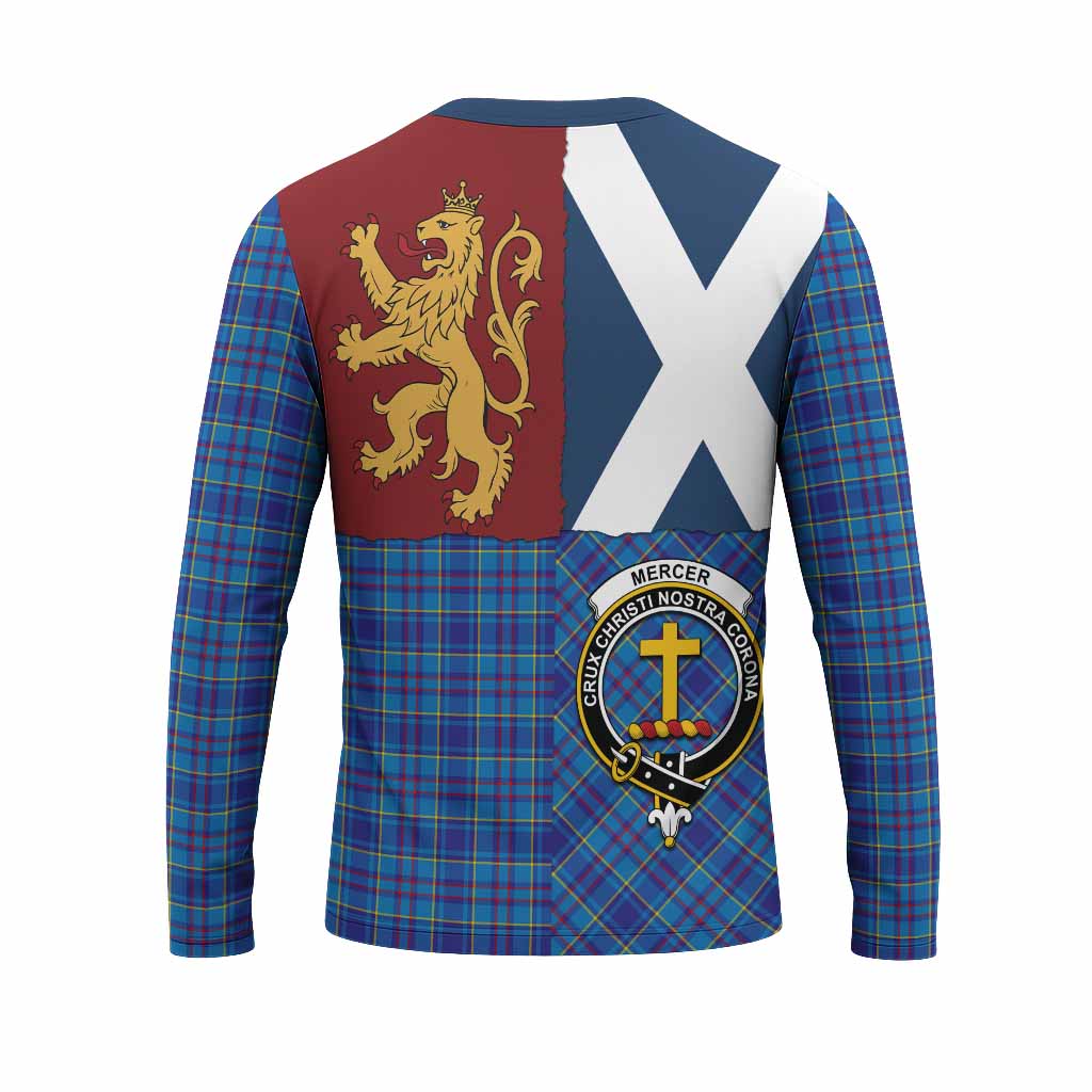Mercer Crest Tartan Long Sleeve T-Shirt with Lion Rampant Saltire Style