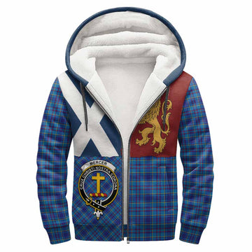 Mercer Crest Tartan Sherpa Hoodie with Lion Rampant Saltire Style
