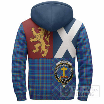 Mercer Crest Tartan Sherpa Hoodie with Lion Rampant Saltire Style