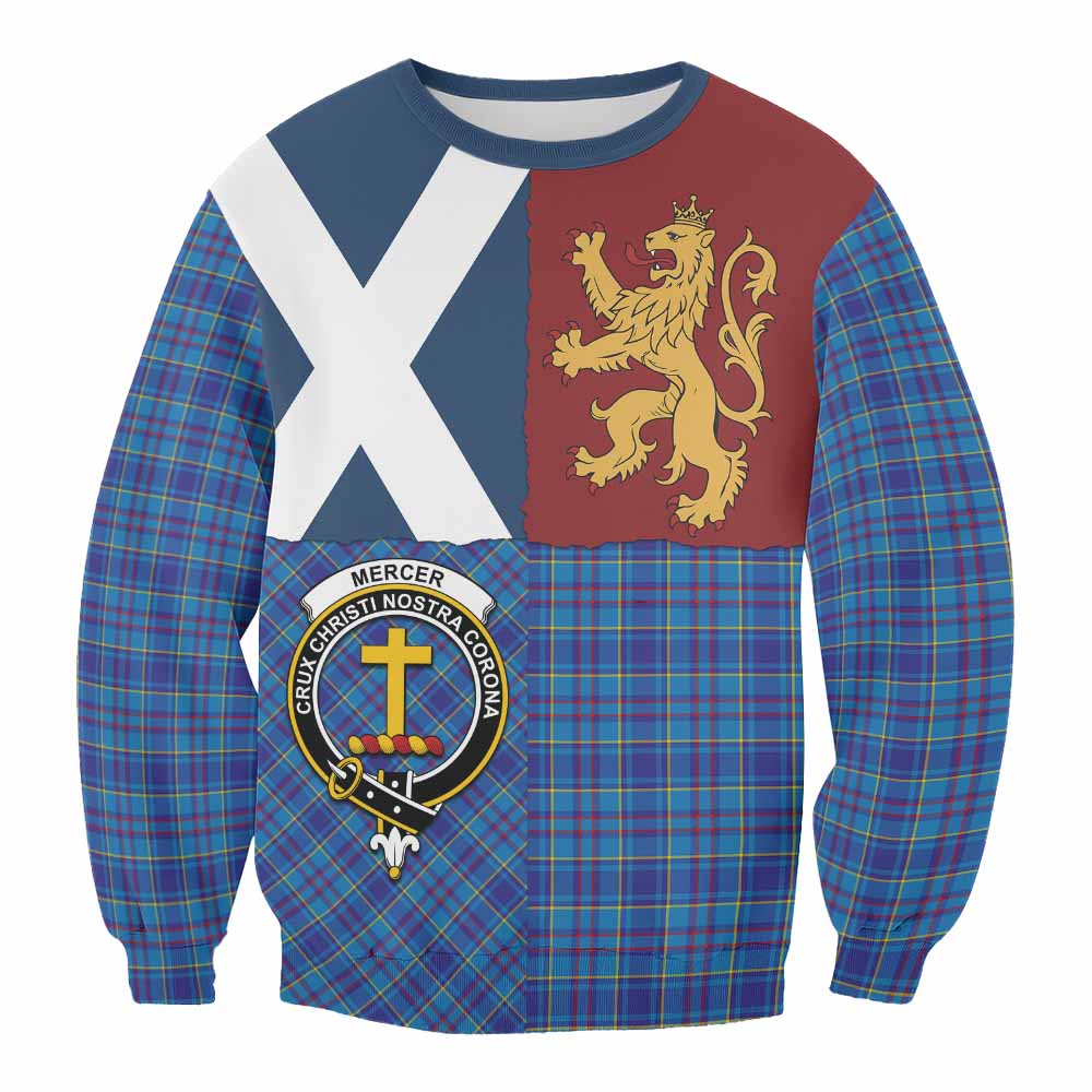Mercer Crest Tartan Sweatshirt with Lion Rampant Saltire Style