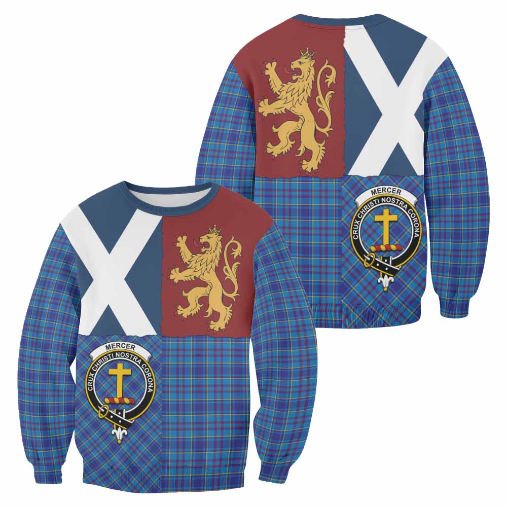 Mercer Crest Tartan Sweatshirt with Lion Rampant Saltire Style