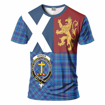Mercer Crest Tartan T-Shirt with Lion Rampant Saltire Style