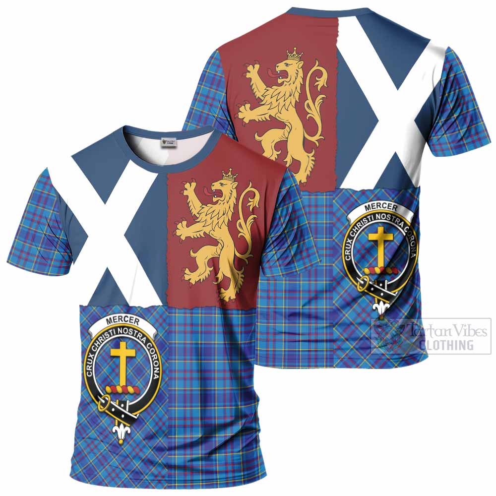 Mercer Crest Tartan T-Shirt with Lion Rampant Saltire Style