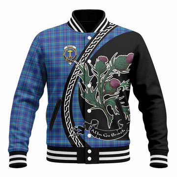 Mercer Family Crest Tartan Baseball Jacket Alba Thistle Inspired