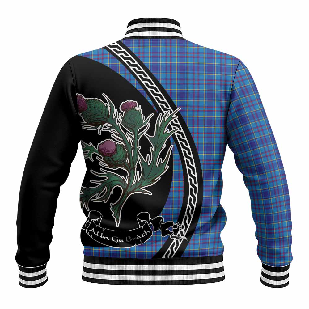 Mercer Family Crest Tartan Baseball Jacket Alba Thistle Inspired - Tartan Vibes Clothing