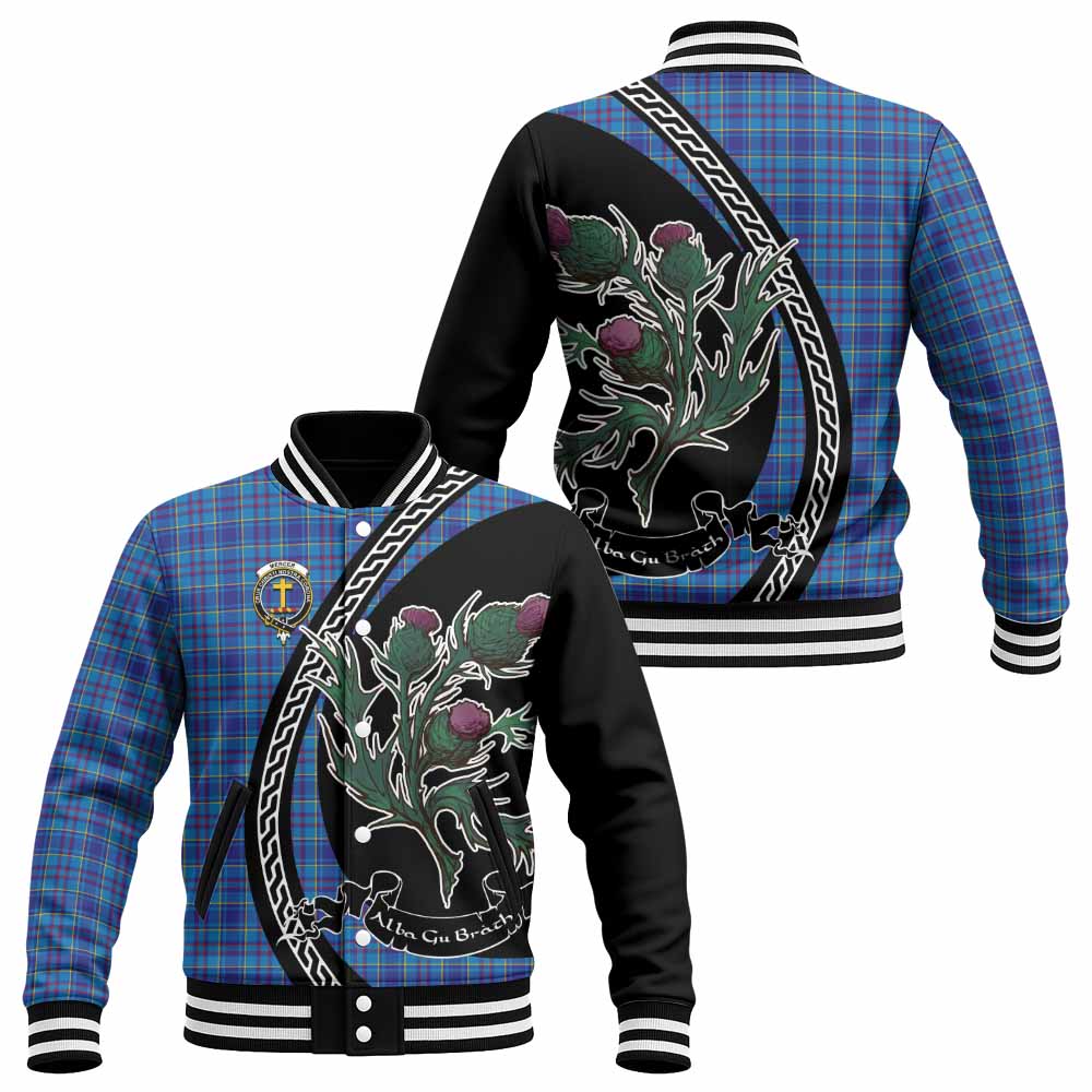 Mercer Family Crest Tartan Baseball Jacket Alba Thistle Inspired - Tartan Vibes Clothing