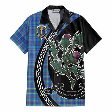 Mercer Family Crest Tartan Cotton Hawaiian Shirt Alba Thistle Inspired - Tartan Vibes Clothing