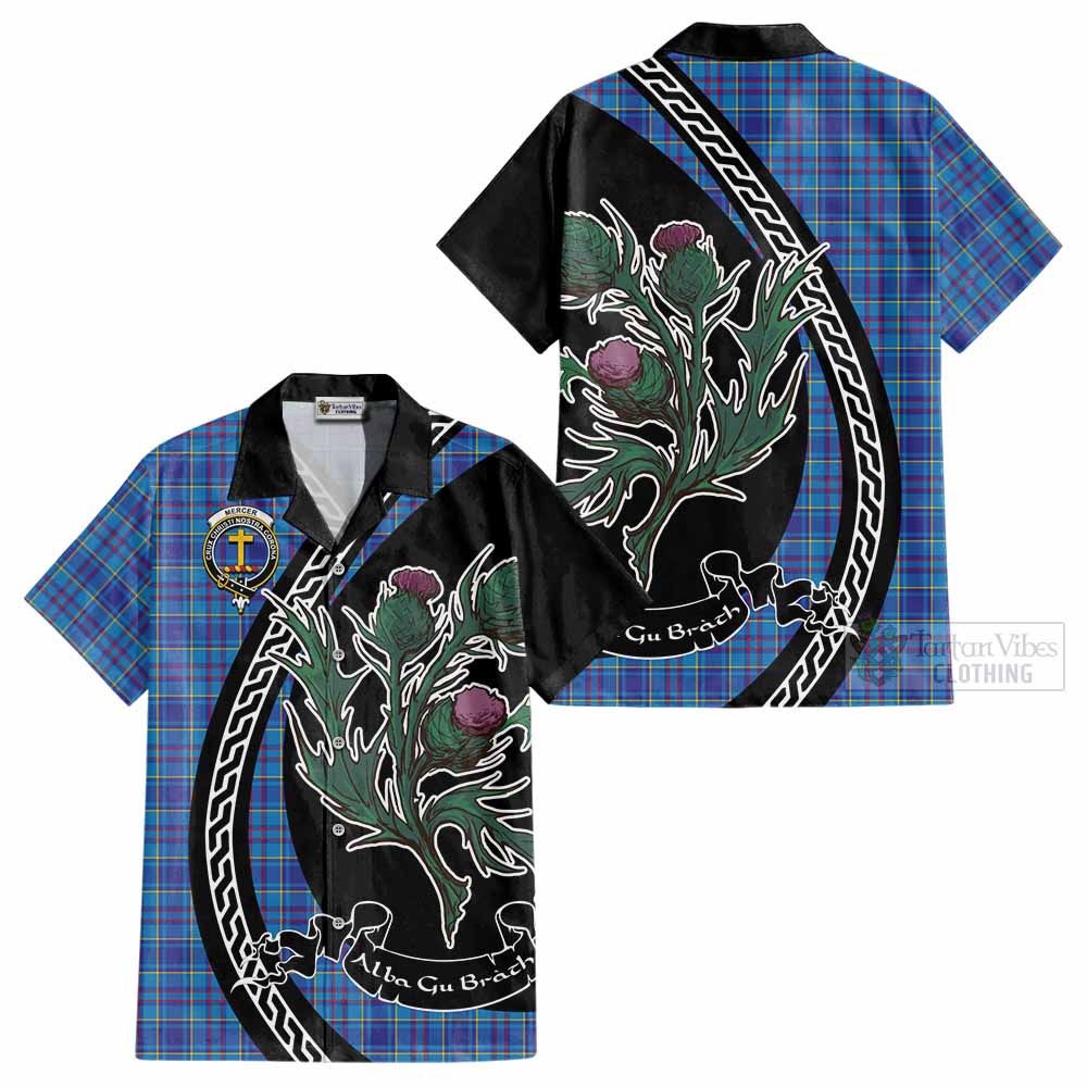 Mercer Family Crest Tartan Cotton Hawaiian Shirt Alba Thistle Inspired - Tartan Vibes Clothing