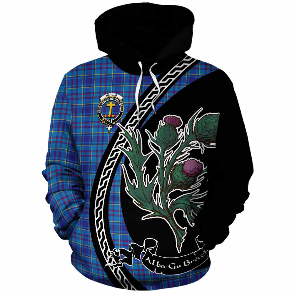 Mercer Family Crest Tartan Cotton Hoodie Alba Thistle Inspired - Tartan Vibes Clothing