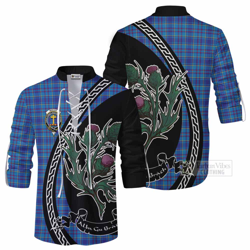 Mercer Family Crest Tartan Ghillie Shirt Alba Thistle Inspired - Tartan Vibes Clothing