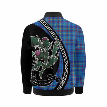 Mercer Family Crest Tartan Kid Bomber Jacket Alba Thistle Inspired - Tartan Vibes Clothing