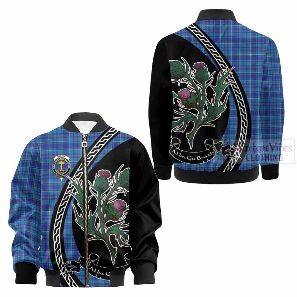 Mercer Family Crest Tartan Kid Bomber Jacket Alba Thistle Inspired - Tartan Vibes Clothing